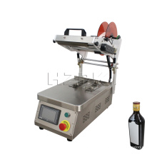 HZPK electric small desk front back shampoo sauce square bottle labeling machine manual semi automatic box